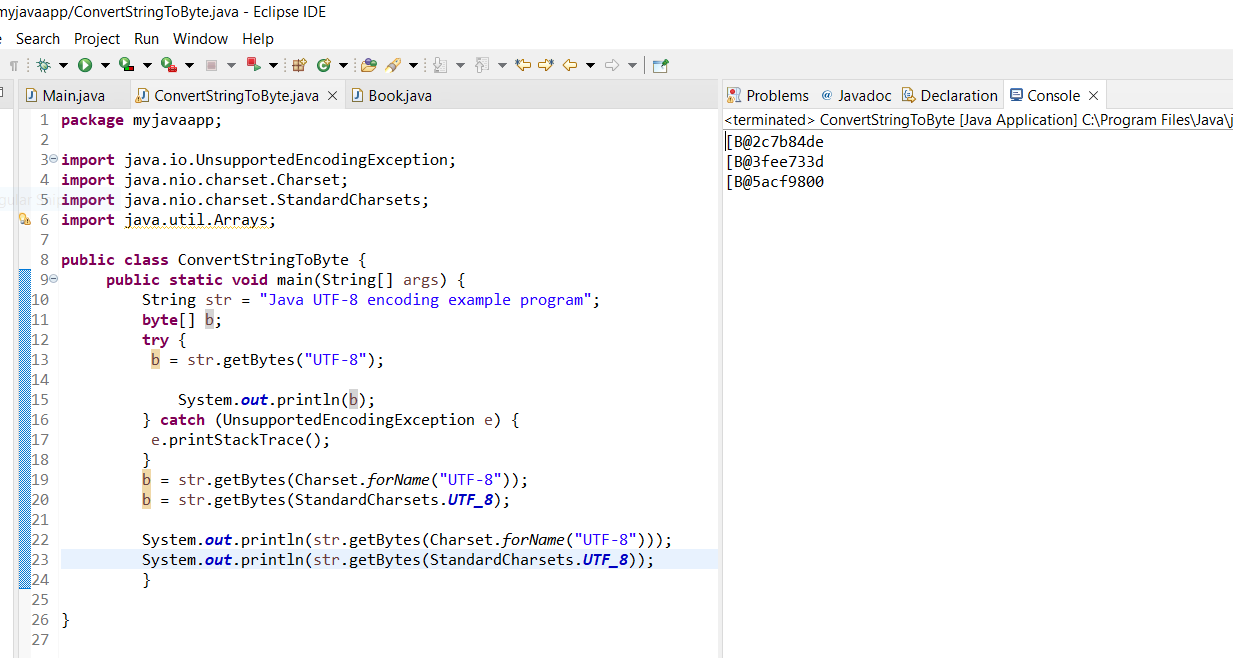 Convert String To Byte Array Or Bytecode Java Program Example