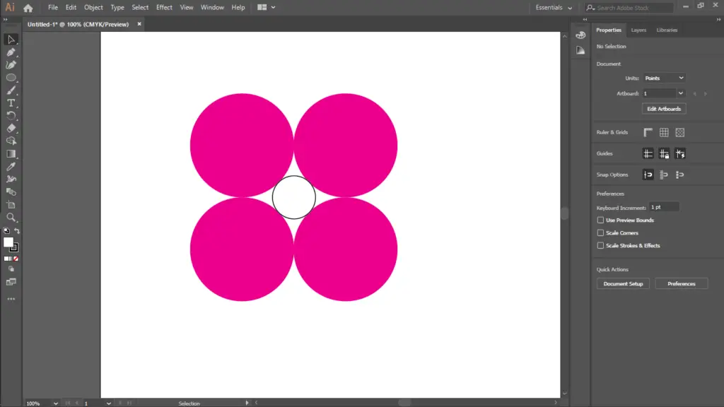 two circle with stroke in adobe illustrator