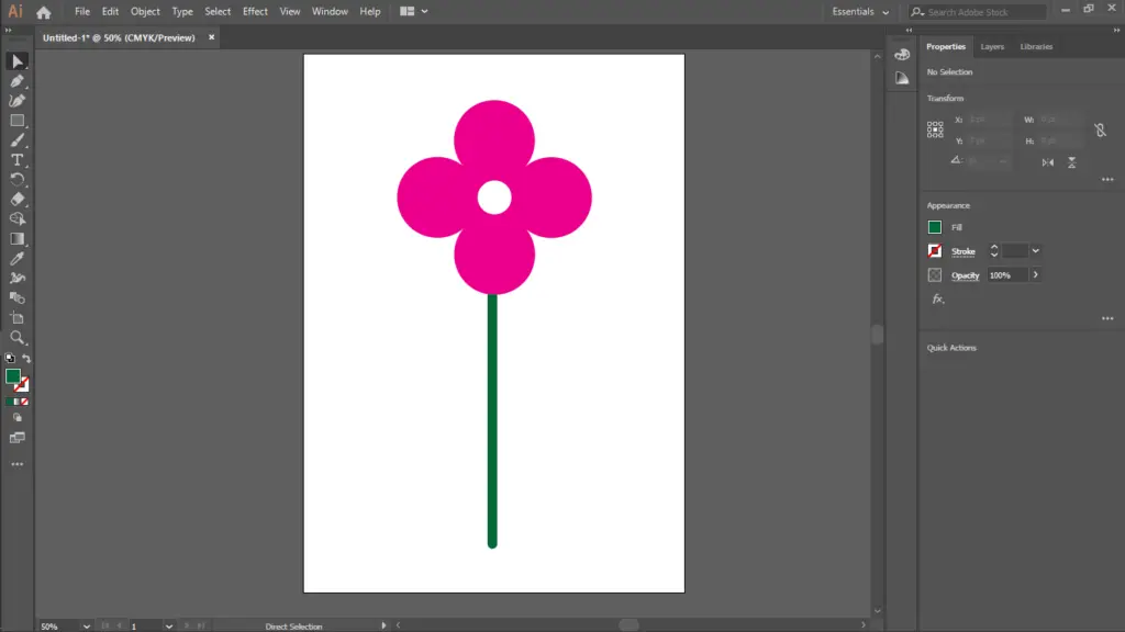 creating a flower in illustrator