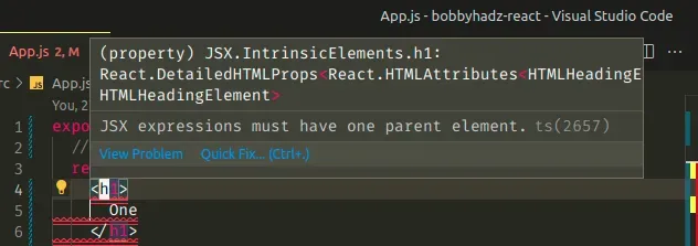 jsx expressions must have one parent-element in react